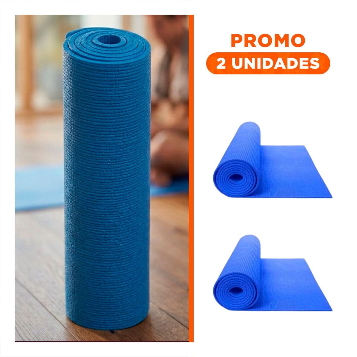 PACK2 TAPETE ANTIDESLIZANTE 10MM DE GOMA EVA 61X183CM AZUL - 1