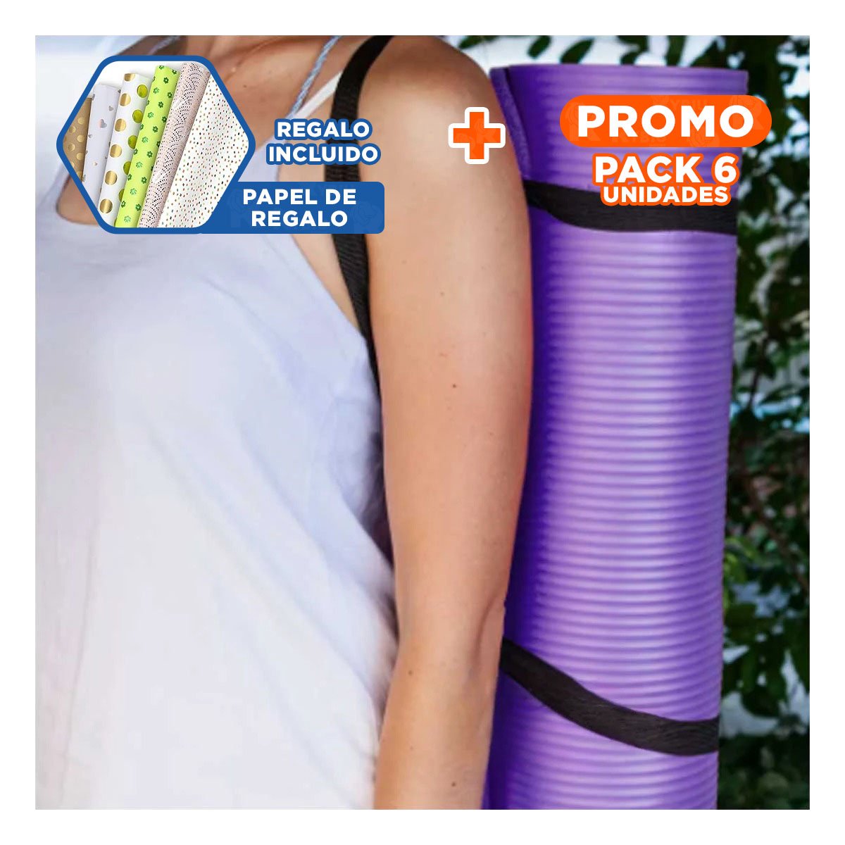 PACK6 BASE GRUESA 10MM DE GOMA EVA 61X183CM LILA Y+PAPEL REGALO - 1