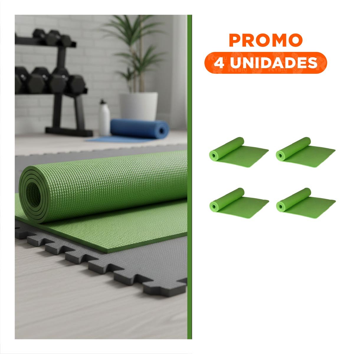 PACK4 TAPETE LIGERO 6MM VERDE DE GOMA EVA Y+REGALO STICKER - 1