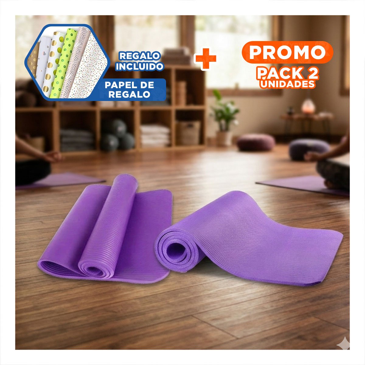 PACK2 ALFOMBRA ANTIDESLIZANTE 10MM DE GOMA EVA 61X183CM Y+PAPEL REGALO - 1
