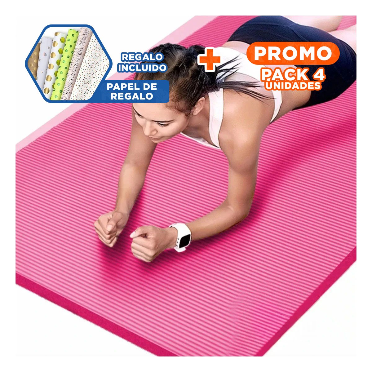 PACK4 COLCHONETA GRUESA 10MM DE GOMA EVA 61X183CM Y+PAPEL REGALO - 1