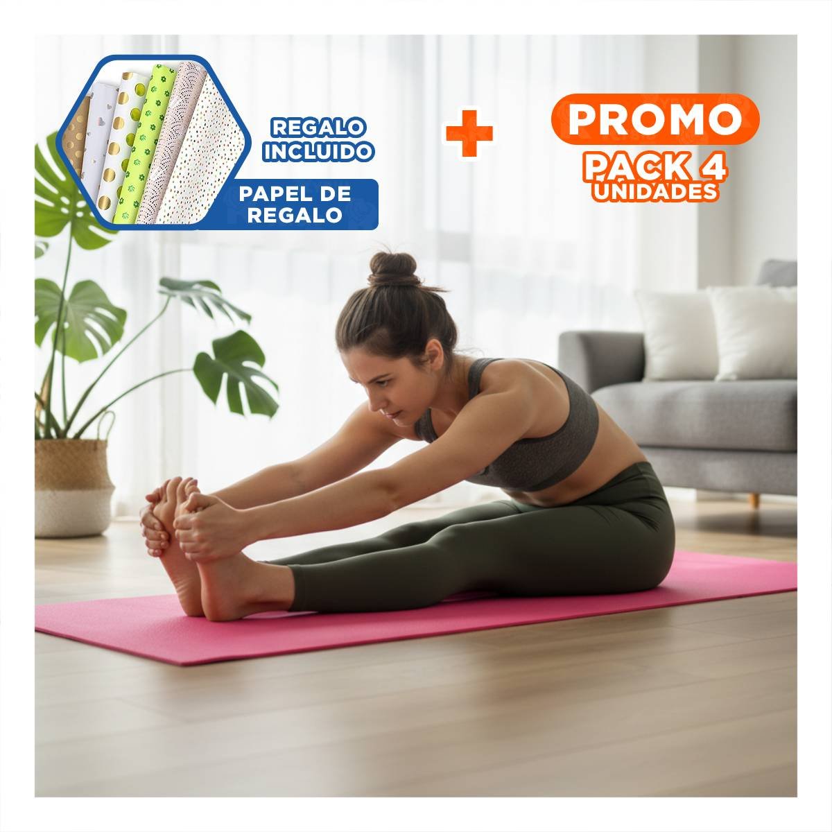 PACK4 TAPIZ DE ENTRENAMIENTO CREADO PARA MOVIMIENTO CONTROLADO 8MM ROSADO Y+PAPEL REGALO - 1