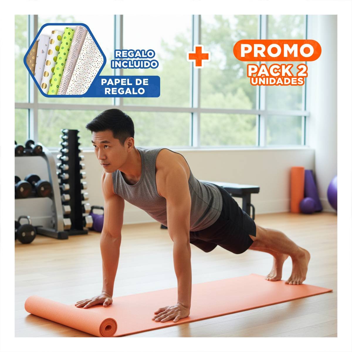 PACK2 ALFOMBRA ANTIDESLIZANTE 8MM DE GOMA EVA 61X183CM Y+PAPEL REGALO - 1