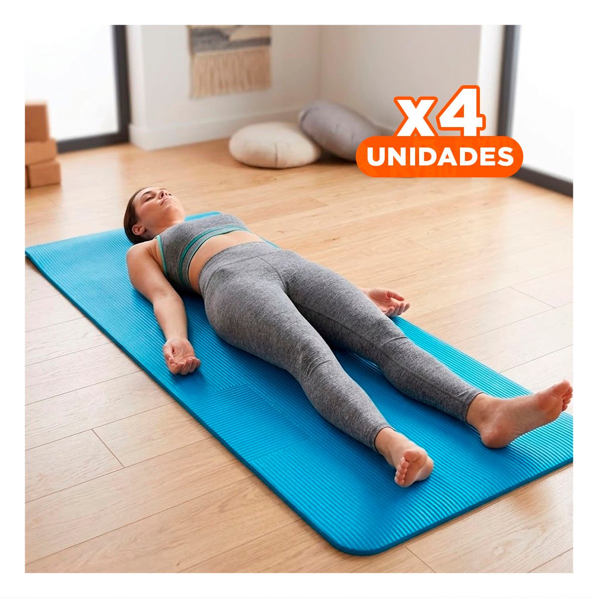 PACK4 BASE AMORTIGUADA PARA ENTRENAMIENTO PERSONAL EN SALA 8MM CELESTE - 1