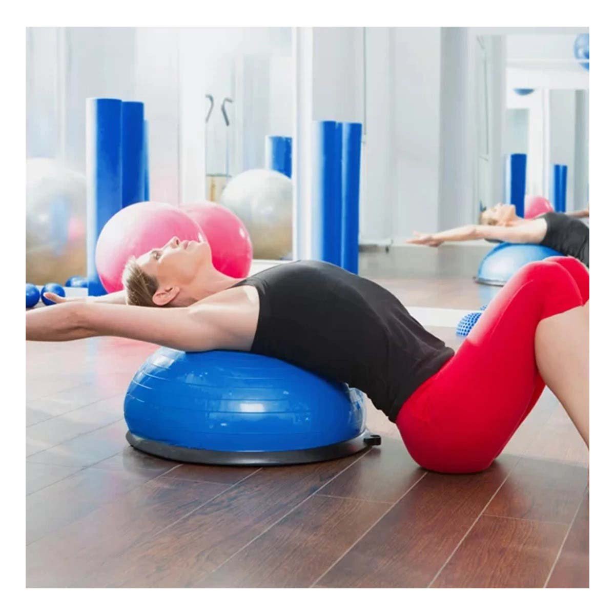 PACK2 SEMIESFERA FITNESS PARA ENTRENAMIENTO EN HOGAR 65CM AZUL - 3