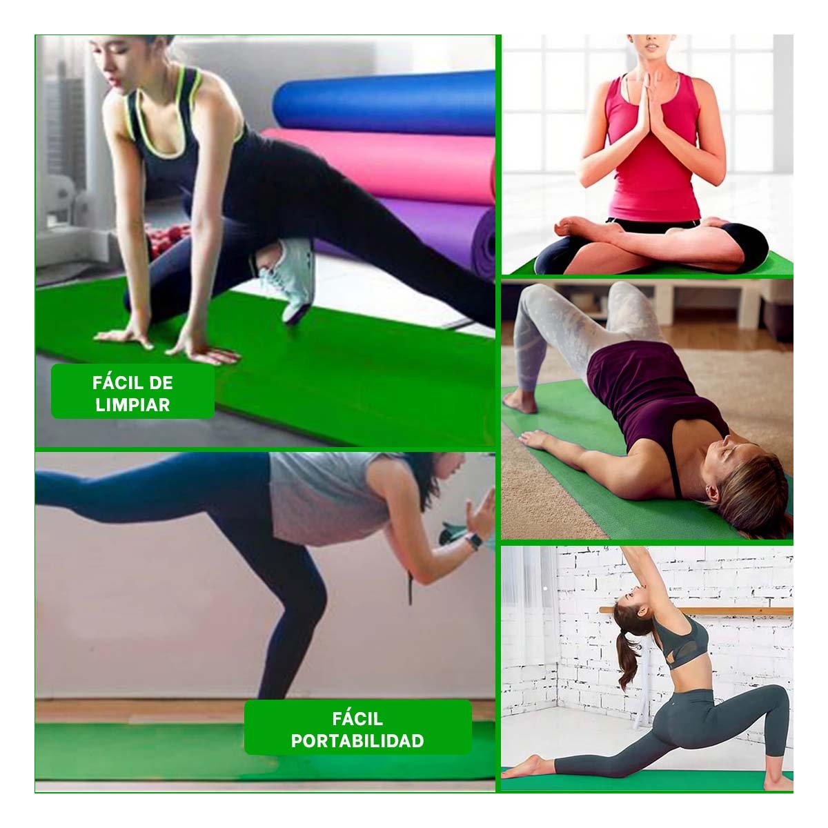 PACK4 PANEL ACOLCHADO PARA ENTRENAMIENTO FUNCIONAL 8MM VERDE GOMA Y+REGALO STICKER - 2