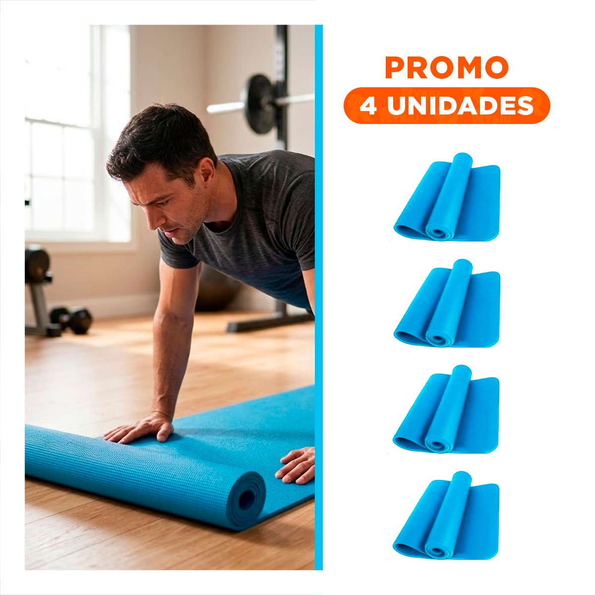 PACK4 PISO TECNICO PARA ZONA DE ENTRENAMIENTO EN CASA 8MM CELESTE Y+REGALO STICKER - 1
