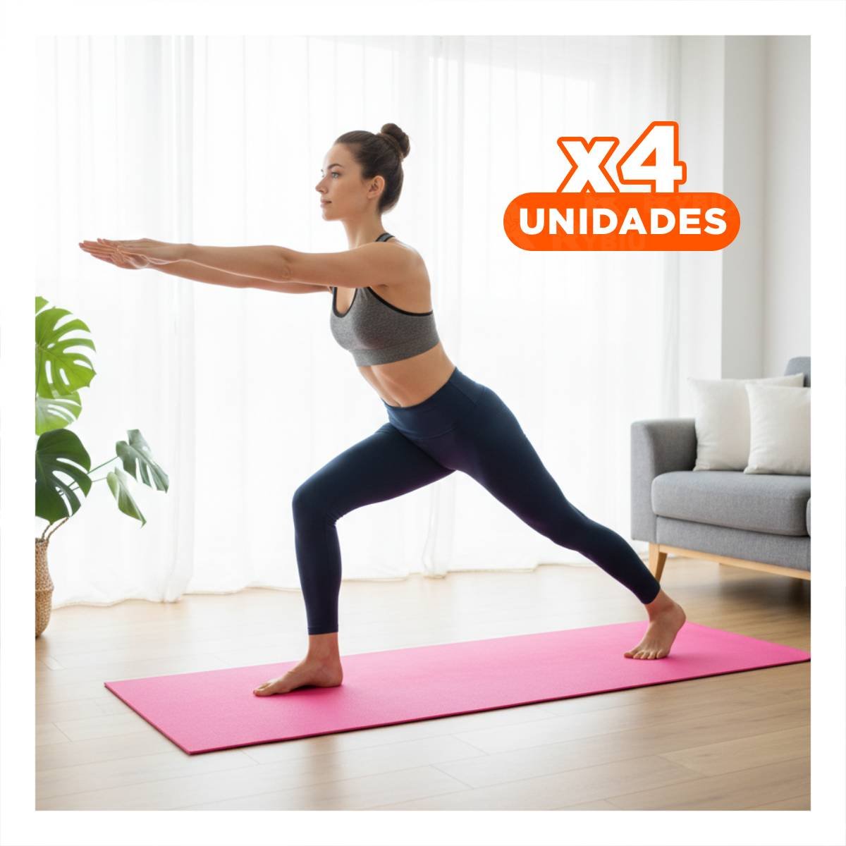 PACK4 TAPIZ DE ENTRENAMIENTO PARA SESIONES GUIADAS DESDE CASA 8MM ROSADO - 1