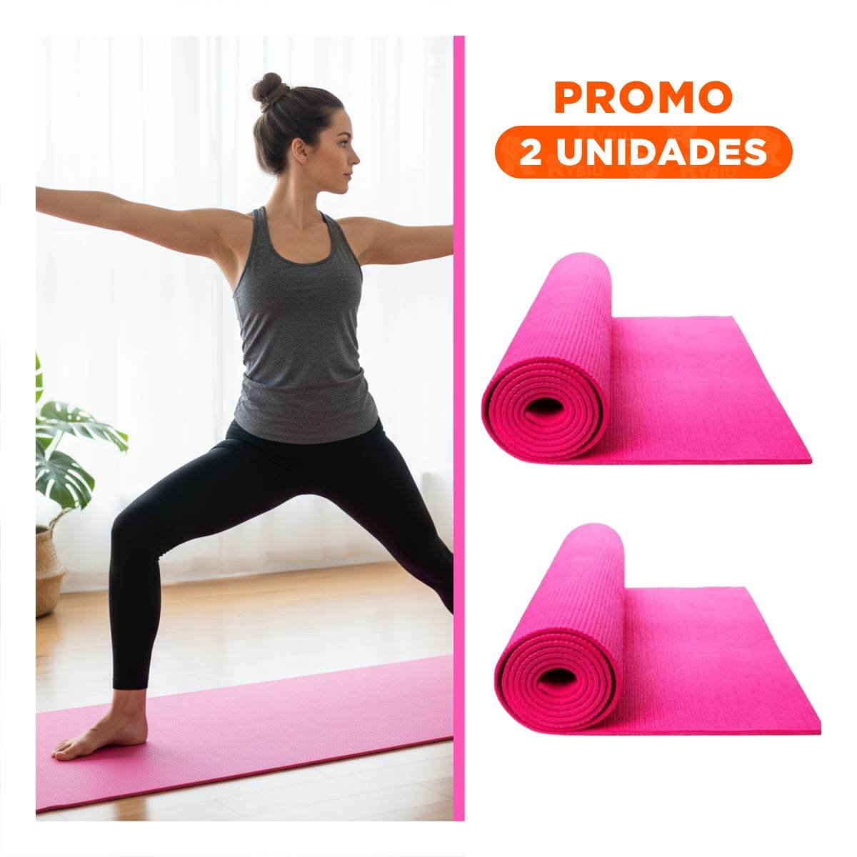 PACK2 TAPIZ DE ENTRENAMIENTO ORIENTADO A TRABAJO FUNCIONAL EN INTERIOR 8MM ROSADO - 1