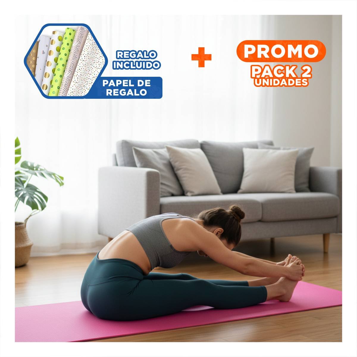 PACK2 TAPIZ PARA CIRCUITOS PERSONALES DE BAJO IMPACTO 8MM ROSADO Y+PAPEL REGALO - 1