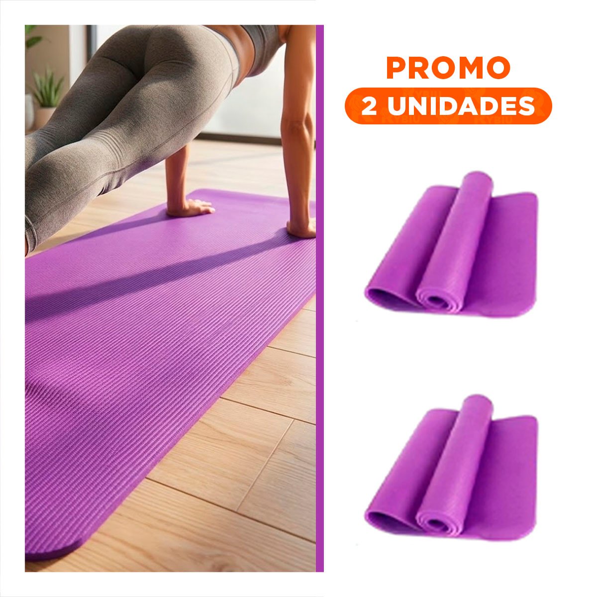PACK2 LAMMINA DE GOMA PARA AREA FITNESS EN CASA 8MM LILA - 1