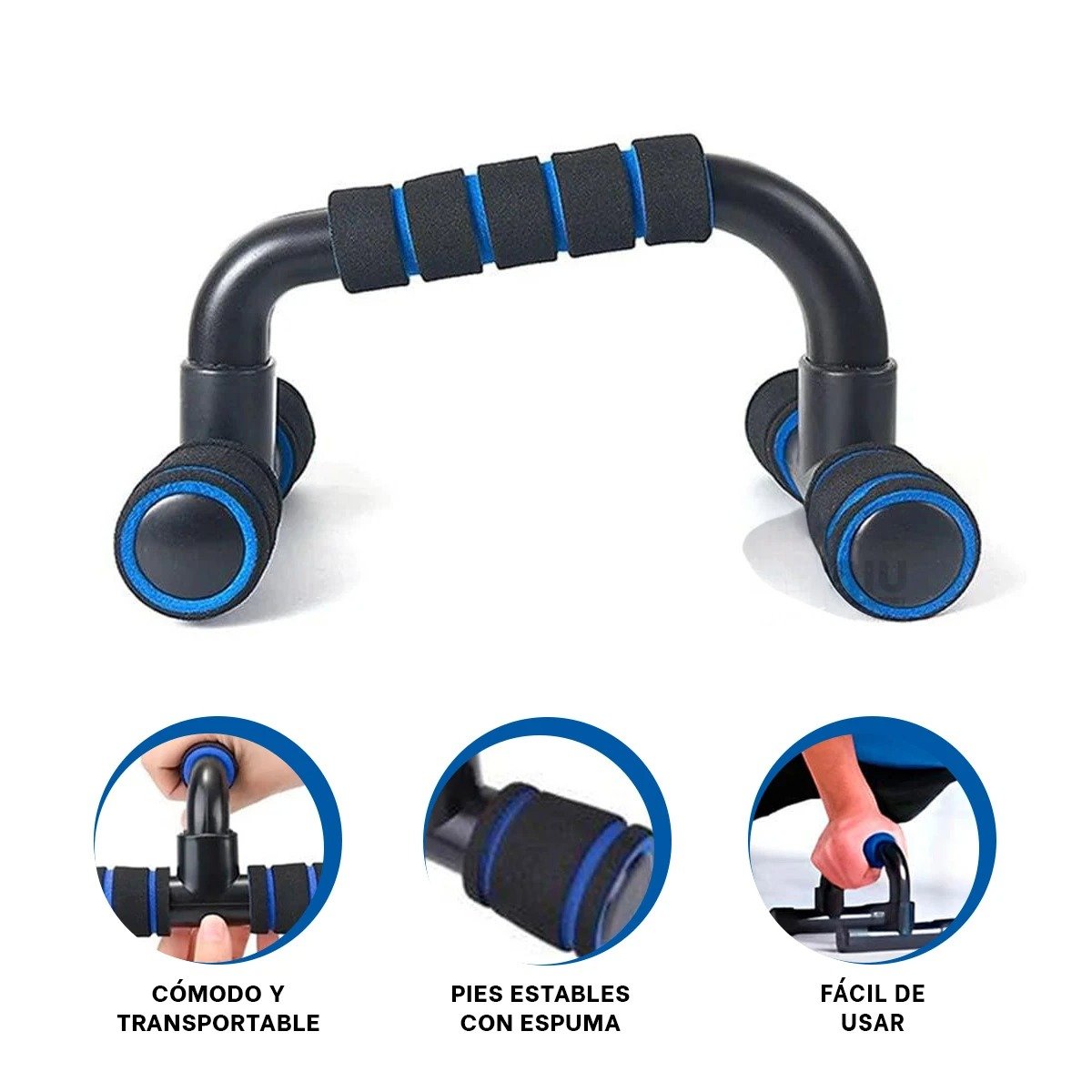 PLATAFORMA PUSH UP ESTABLE PARA TONIFICAR PECHO Y BRAZOS FORMA C NEGRO Y+LIGAS REGALO - 3
