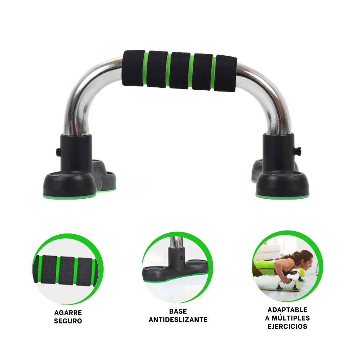 PACK6 SUPERFICIE MULTIFUNCIONAL PUSH UP PARA TONIFICACION VERDE NEUTRO Y+REGALO STICKER - 2
