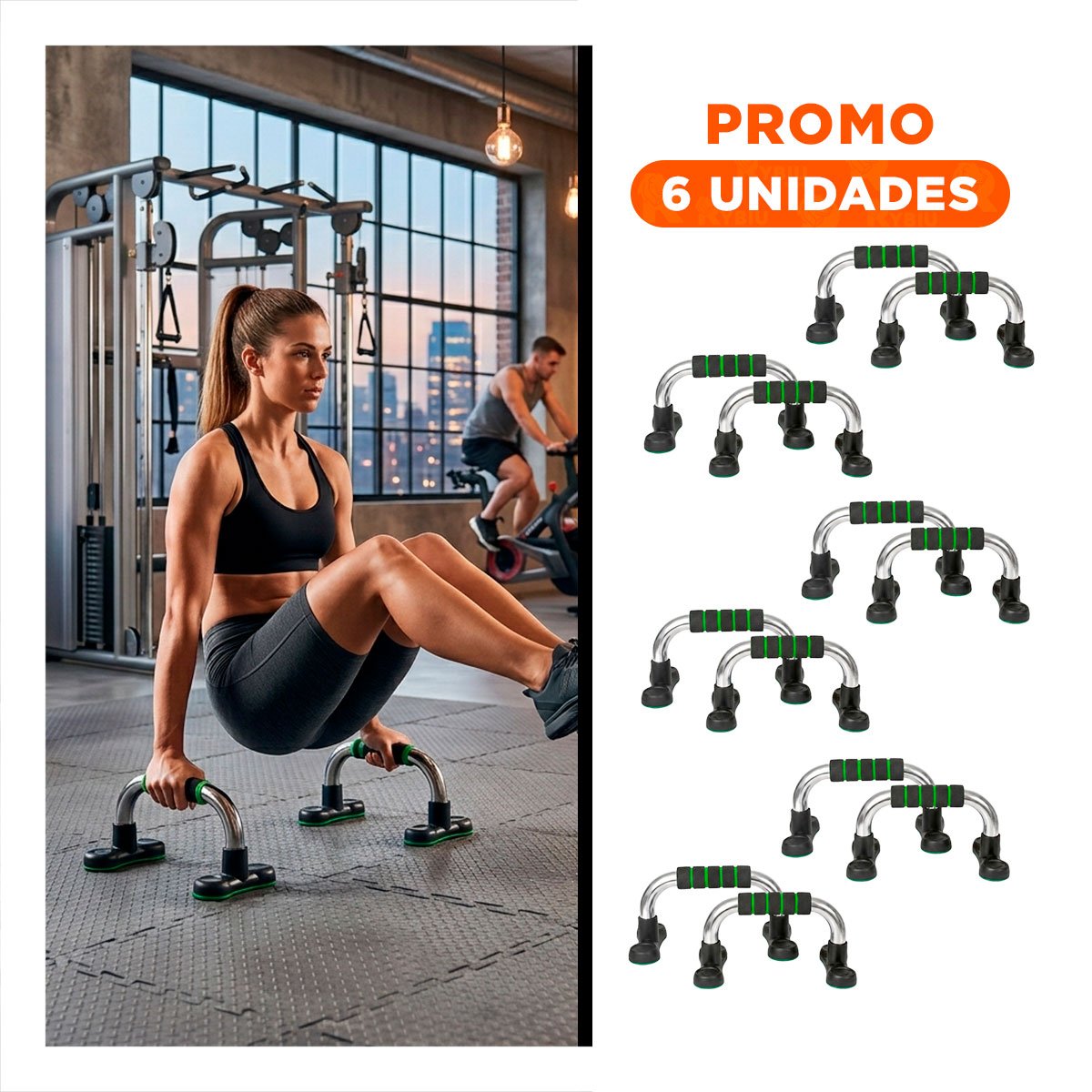PACK6 SUPERFICIE COMPACTA PUSH UP CONFORTABLE Y LIGERA VERDE NEUTRO - 1