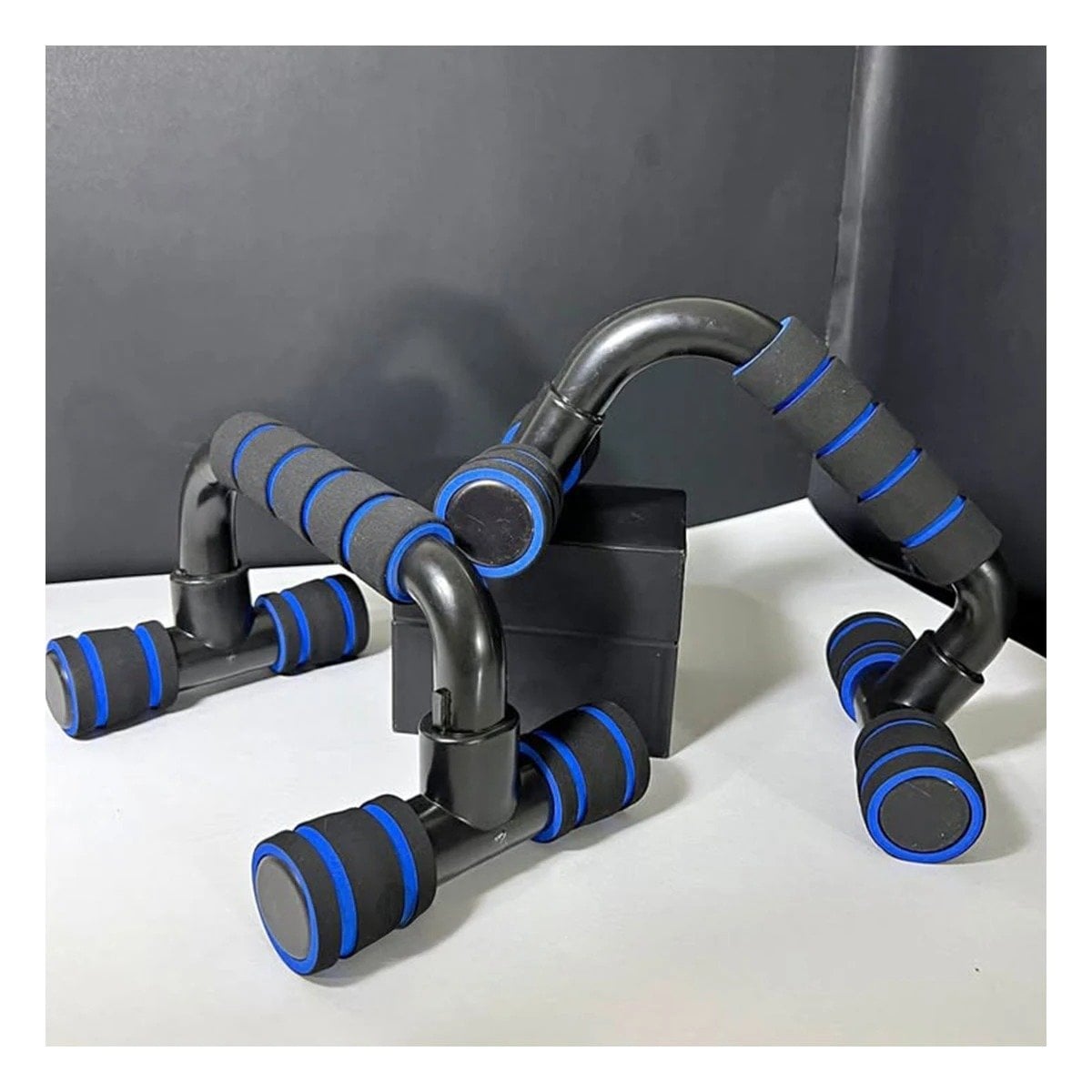 PACK2 APOYO PUSH UP ERGONOMICO Y COMPACTO PARA CASA FORMA C NEGRO Y+REGALO STICKER - 3