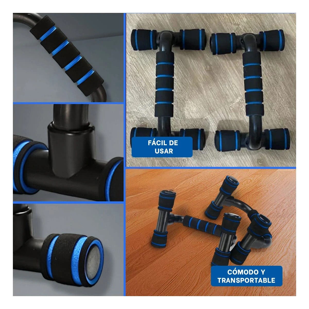PLATAFORMA PUSH UP ERGONOMICA PARA EJERCICIOS COMODOS FORMA C NEGRO Y+POST IT - 5