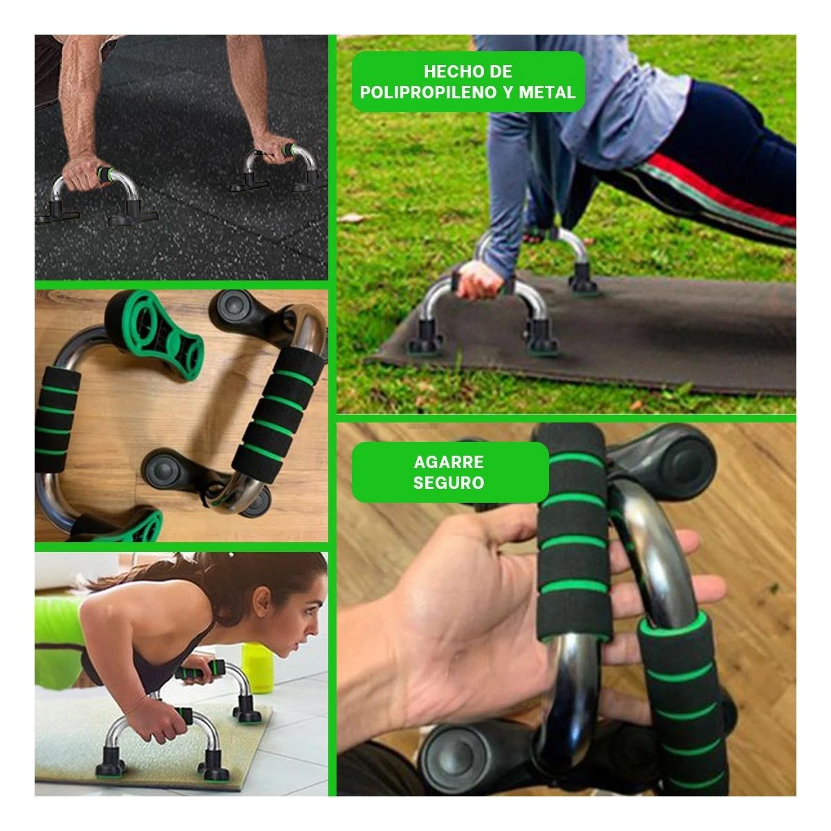 PACK4 SUPERFICIE CIRCULAR PUSH UP ESTABLE Y ERGONOMICA VERDE NEUTRO Y+REGALO STICKER - 2