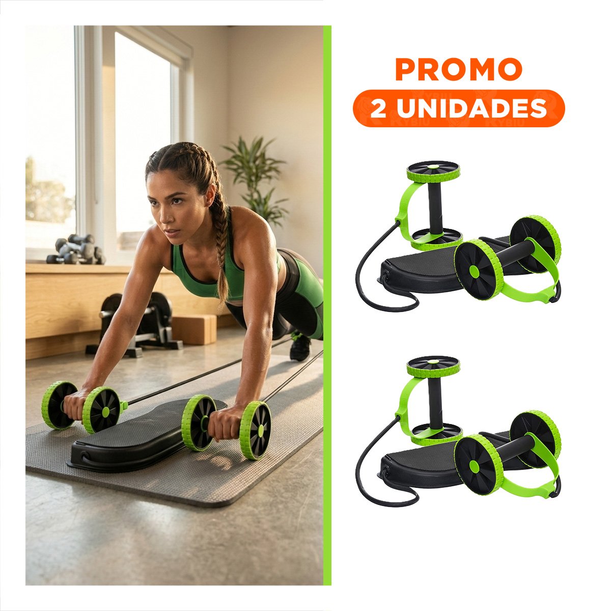 PACK2 RUEDA PORTATIL PARA CORE Y PLANCHAS CON RESISTENCIA VERDE - 1