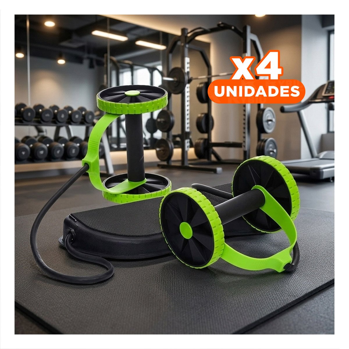 PACK4 RUEDA FACIL DE USAR PARA CASA Y GIMNASIO VERDE - 1