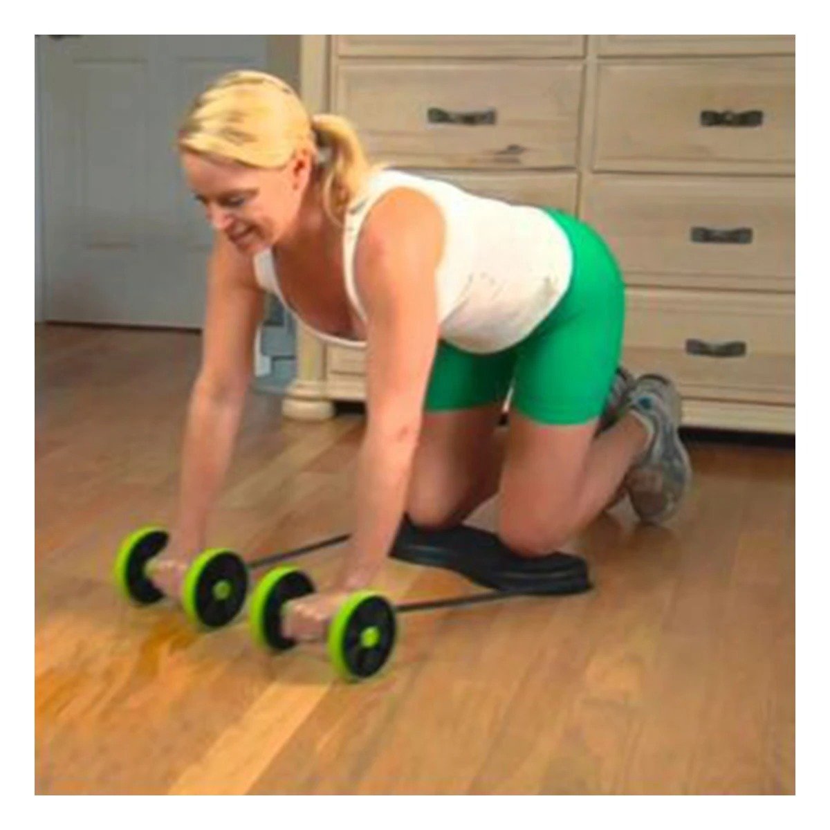 PACK4 RUEDA FACIL DE USAR PARA CASA Y GIMNASIO VERDE - 3