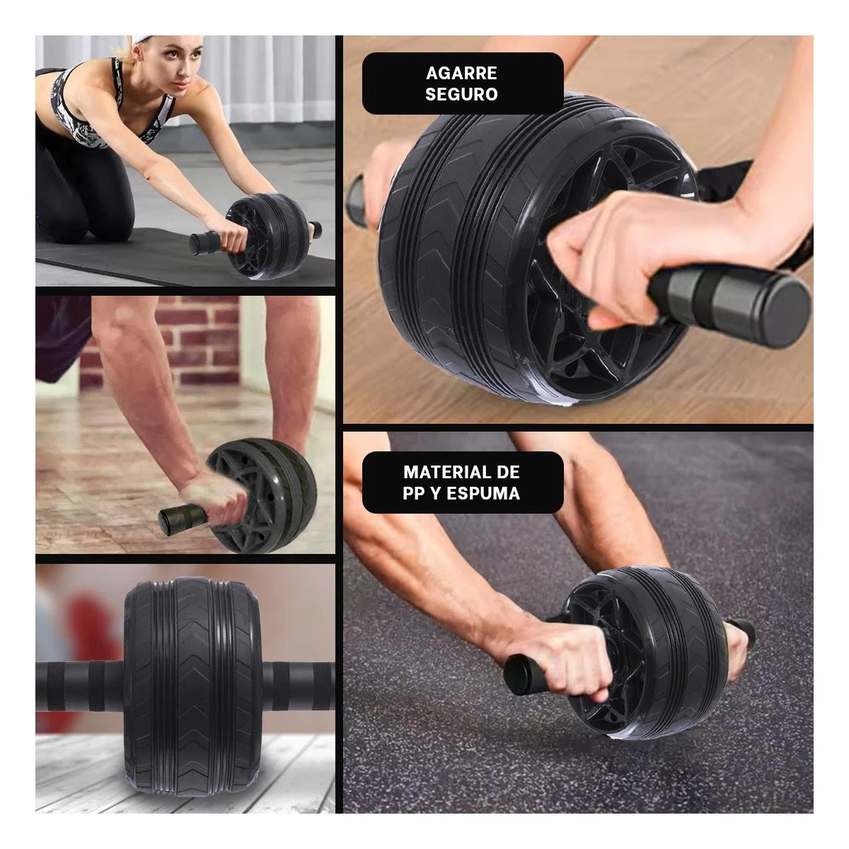 PACK4 ANILLO RODANTE FITNESS PARA TONIFICAR ZONA MEDIA NEGRO Y+REGALO STICKER - 2