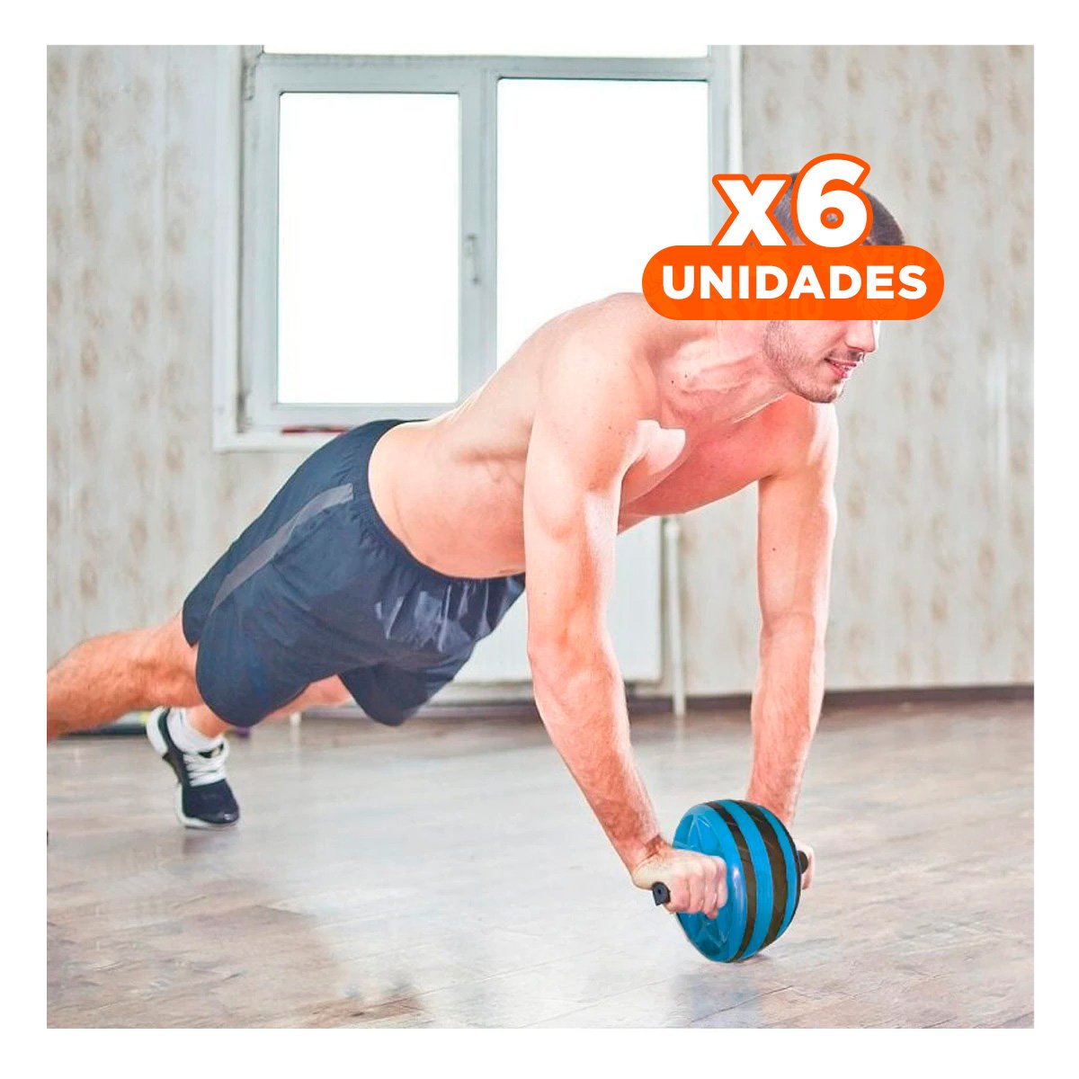 PACK6 ANILLO RODANTE PARA EJERCICIOS DE MUSCULOS CORE Y POSTURA AZUL Y+REGALO STICKER - 1
