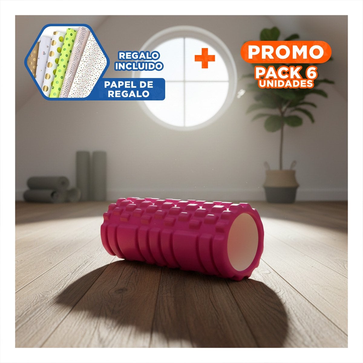 PACK6 RECUPERADOR MUSCULAR PARA TONIFICACION Y EJERCICIOS 33X15CM FUCSIA Y+PAPEL REGALO - 1