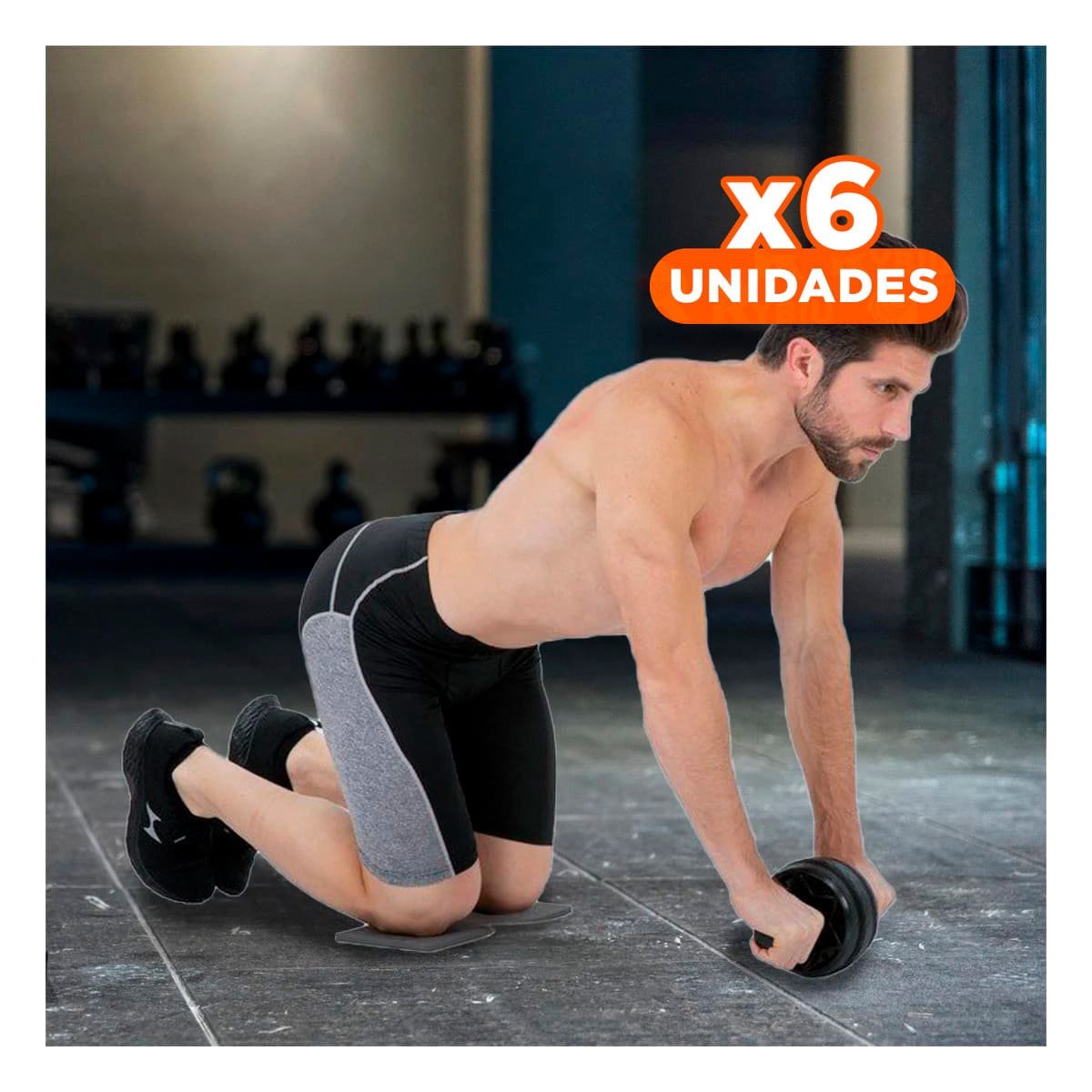 PACK6 RODANTE REFORZADO PARA SESIONES INTENSIVAS DE CORE NEGRO Y+REGALO STICKER - 1