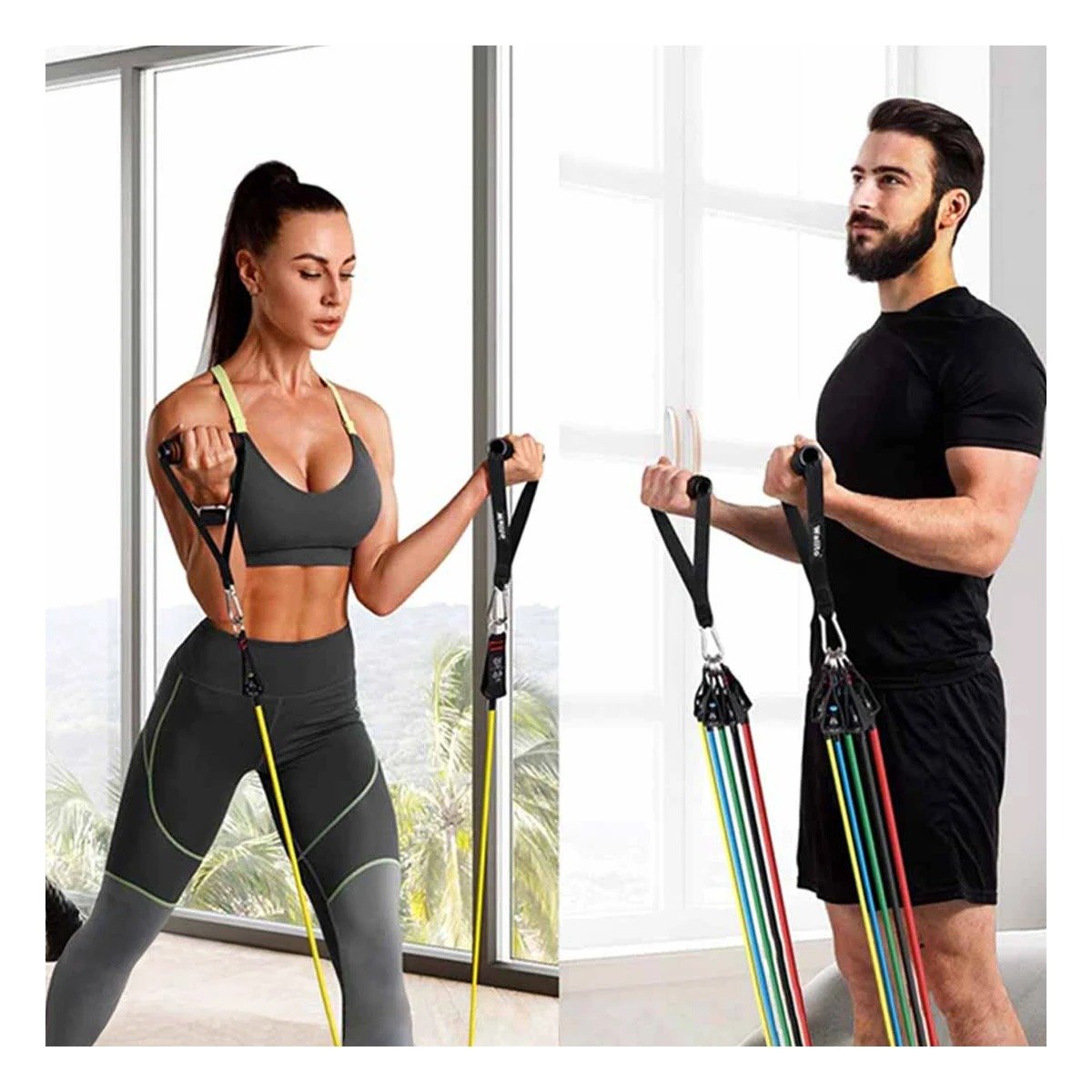 PACK2 LIGAS CON DIFERENTES RESISTENCIAS PARA EJERCICIOS YOGA Y+REGALO STICKER - 3