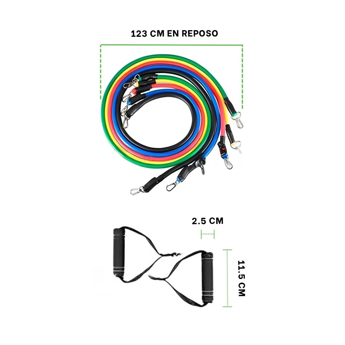 PACK2 LIGAS CON DIFERENTES RESISTENCIAS PARA EJERCICIOS YOGA Y+REGALO STICKER - 4
