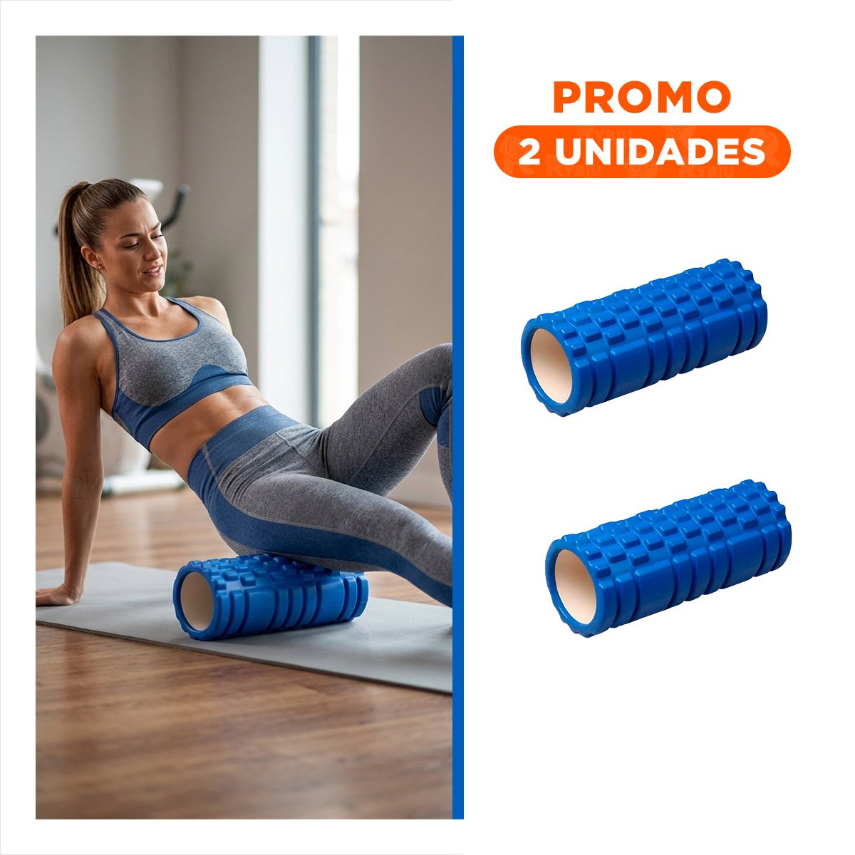 PACK2 ENTRENADOR MUSCULAR PARA FORTALECER ESPALDA Y PIERNAS 33X15CM AZUL - 1