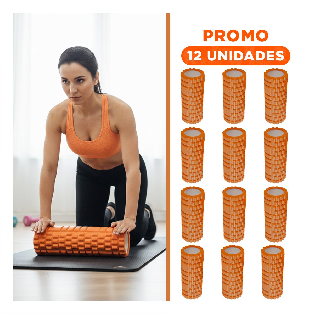 PACK12 ARTICULO DE PIERNAS PARA EJERCICIOS Y RELAJACION 33X15CM NARANJA Y+REGALO STICKER - 1