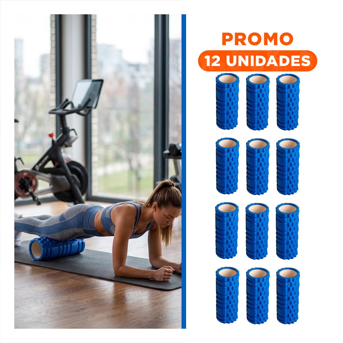PACK12 FASCIA STICK PARA USO DIARIO Y BIENESTAR CORPORAL 33X15CM AZUL Y+REGALO STICKER - 1
