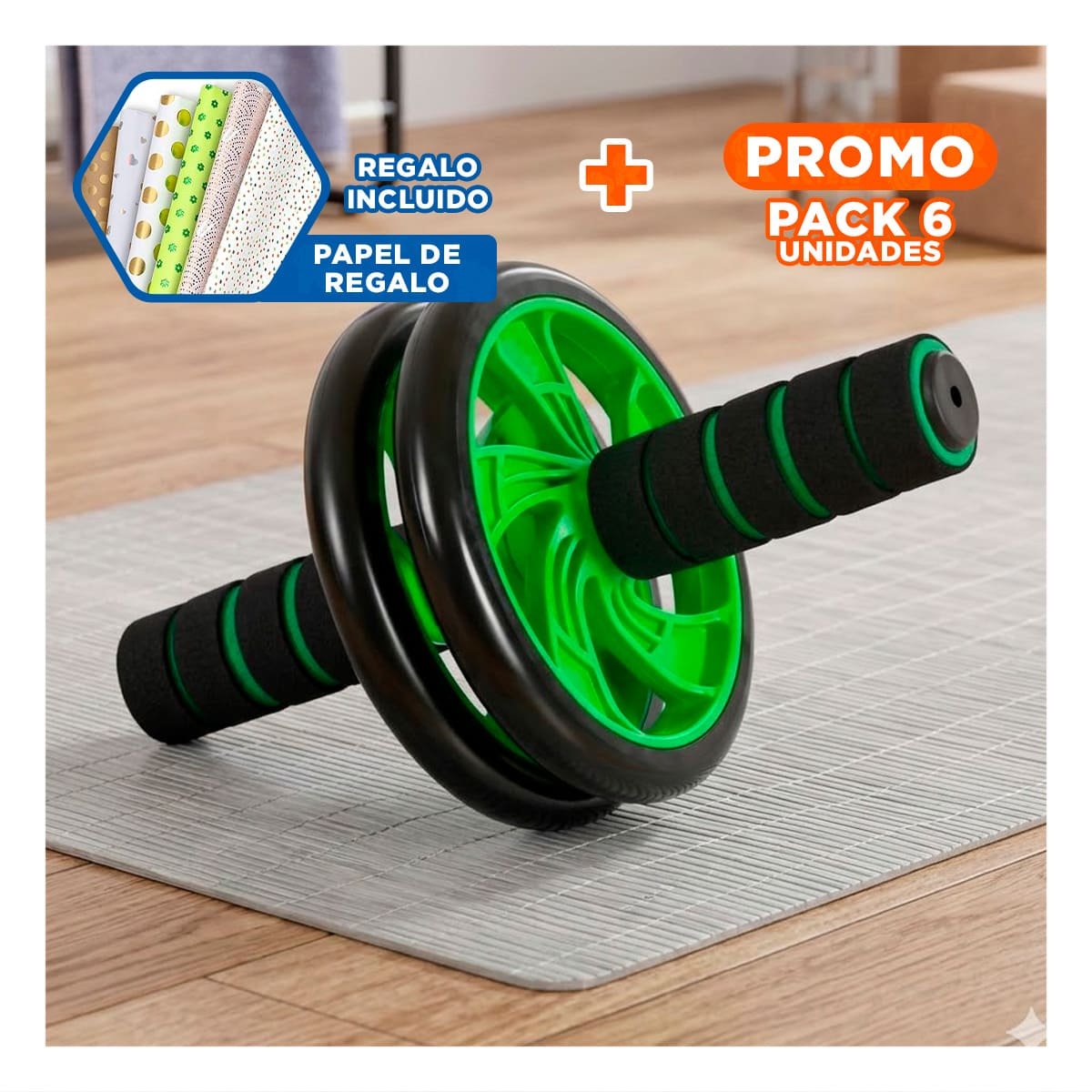 PACK6 RODANTE PARA PLANCHA, FUERZA Y CONTROL MUSCULAR CON TAPETE VERDE Y+PAPEL REGALO - 1