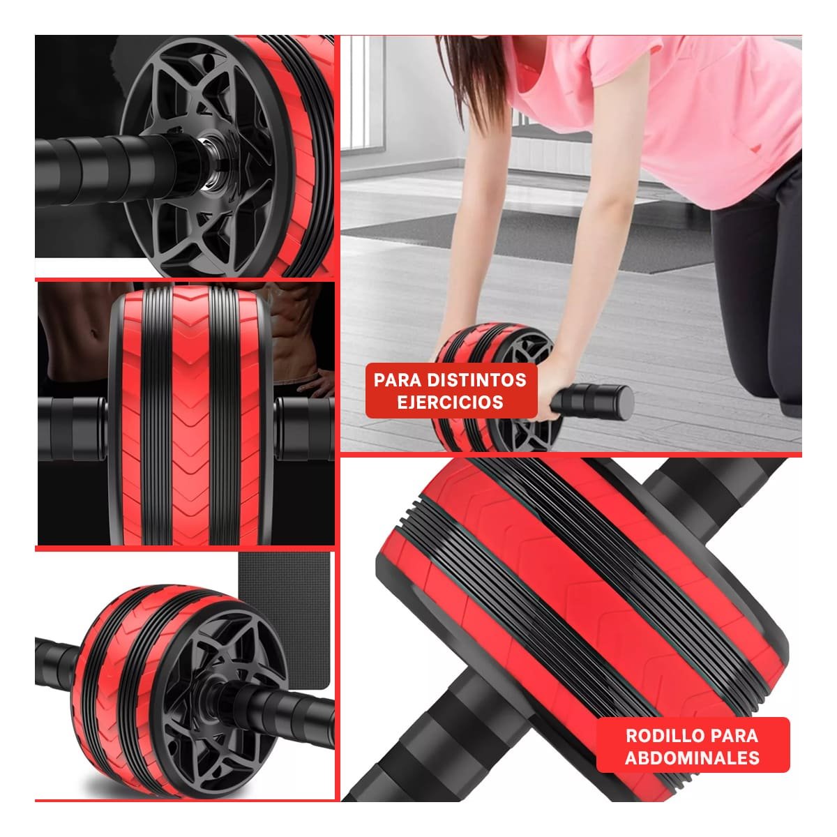 PACK12 RODANTE CON ASAS COMODAS PARA RUTINA DE EJERCICIOS ROJO Y+PAPEL REGALO - 2