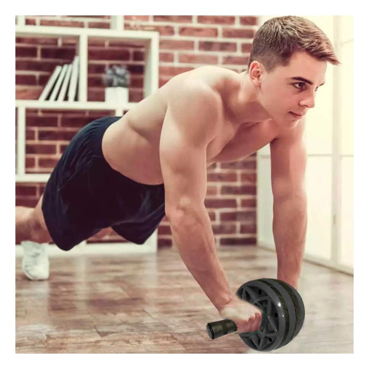 PACK6 RODANTE DE ENTRENAMIENTO PARA ABDOMEN Y BRAZOS NEGRO - 2