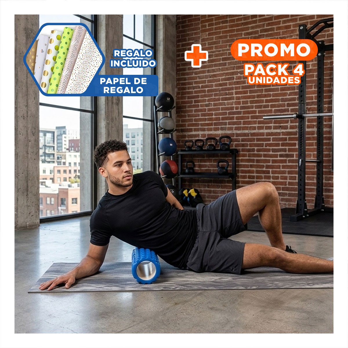 PACK4 ENTRENADOR MUSCULAR PARA MEJORAR MOVILIDAD Y POSTURA 33X15CM AZUL Y+PAPEL REGALO - 1
