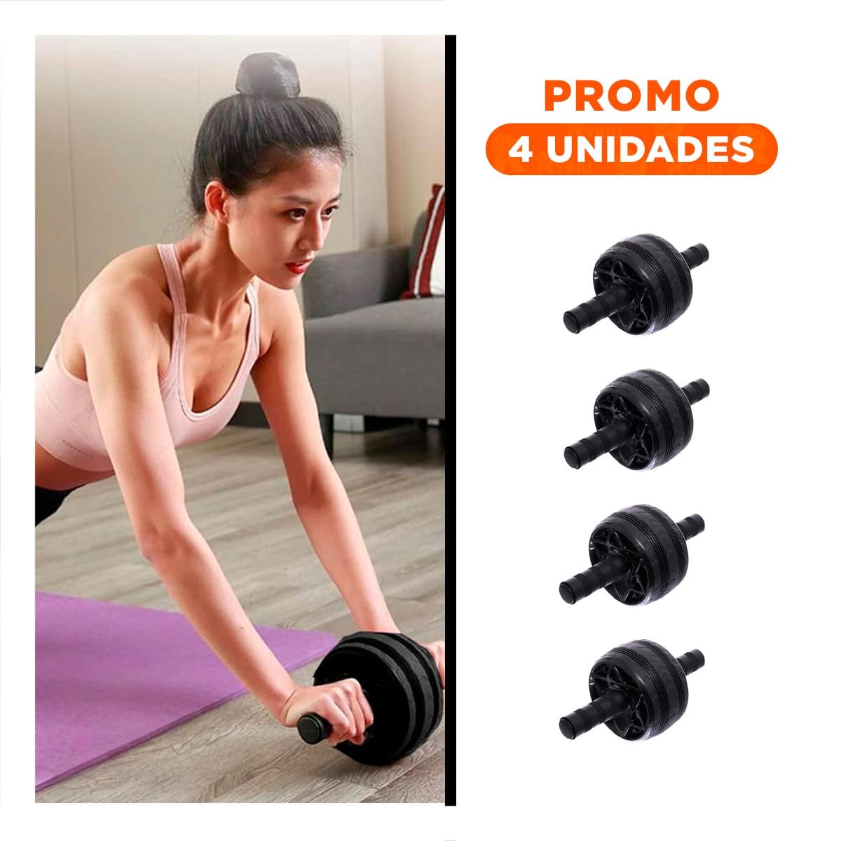 PACK4 ROTOR PARA PLANCHA CORE FIRME Y TONIFICACION MUSCULAR NEGRO Y+REGALO STICKER - 1