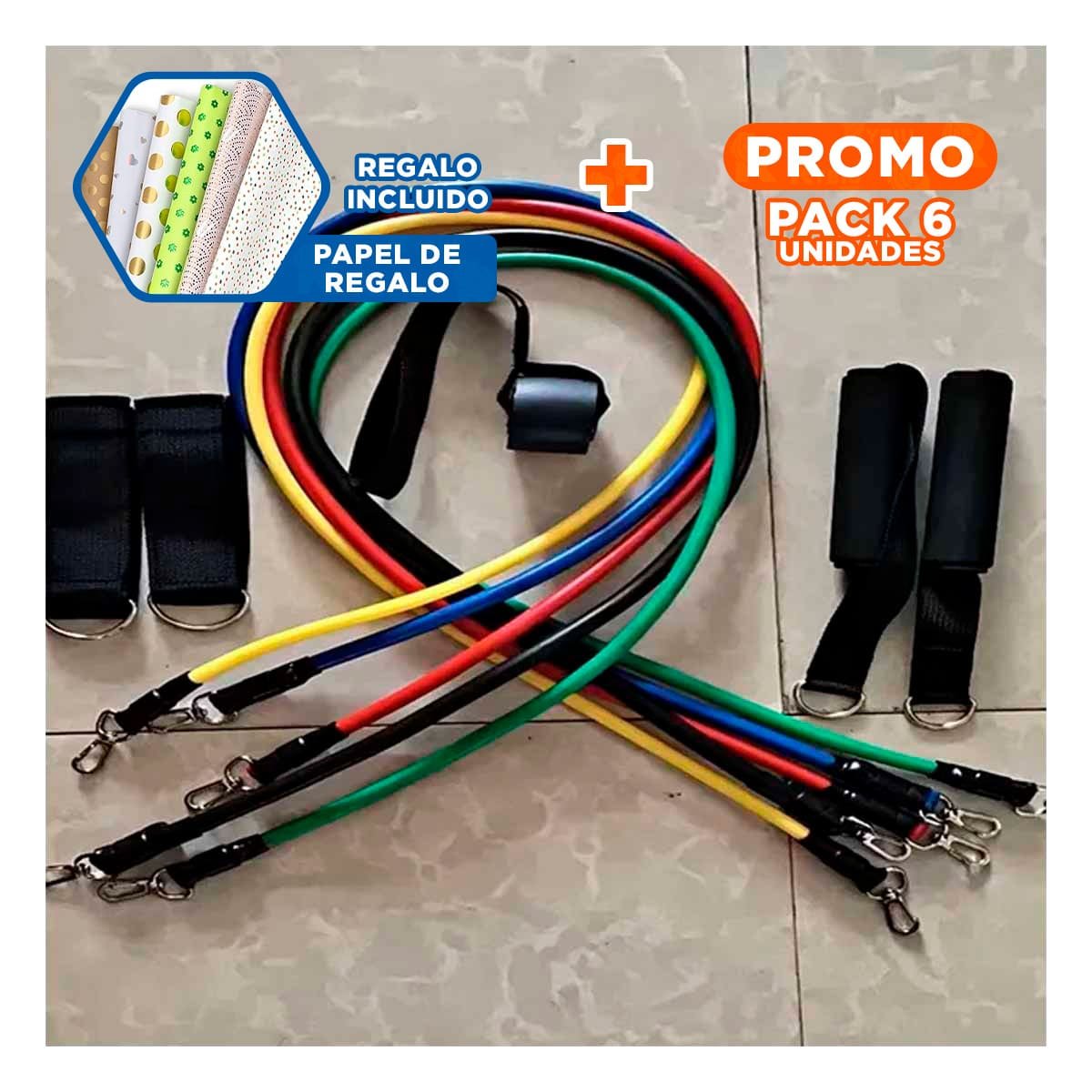 PACK6 TIRAS CON DIFERENTES RESISTENCIAS PARA YOGA DIARIO Y+PAPEL REGALO - 1