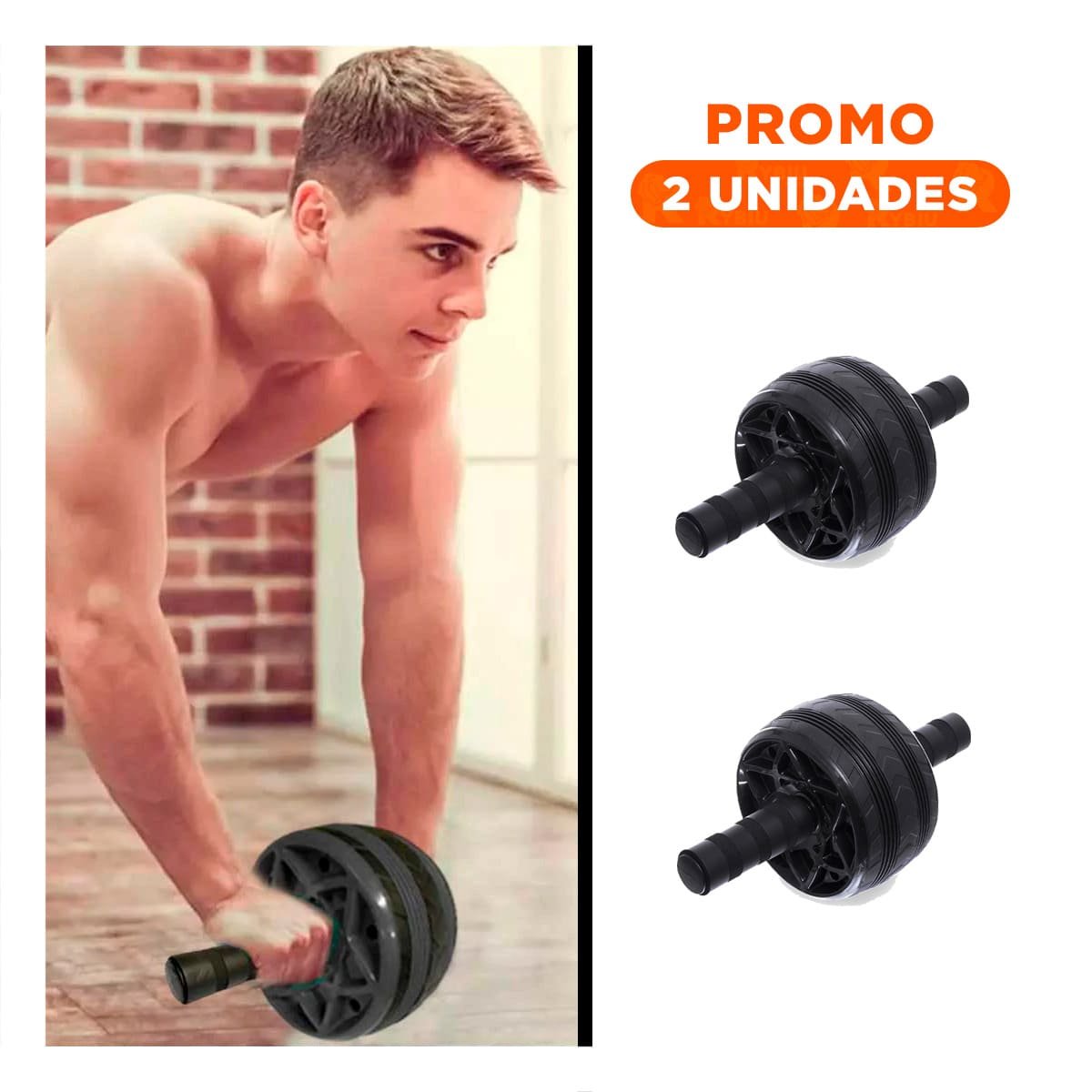 PACK2 RULO ABDOMINAL DOBLE PARA SESIONES DE FUERZA Y EQUILIBRIO NEGRO - 1