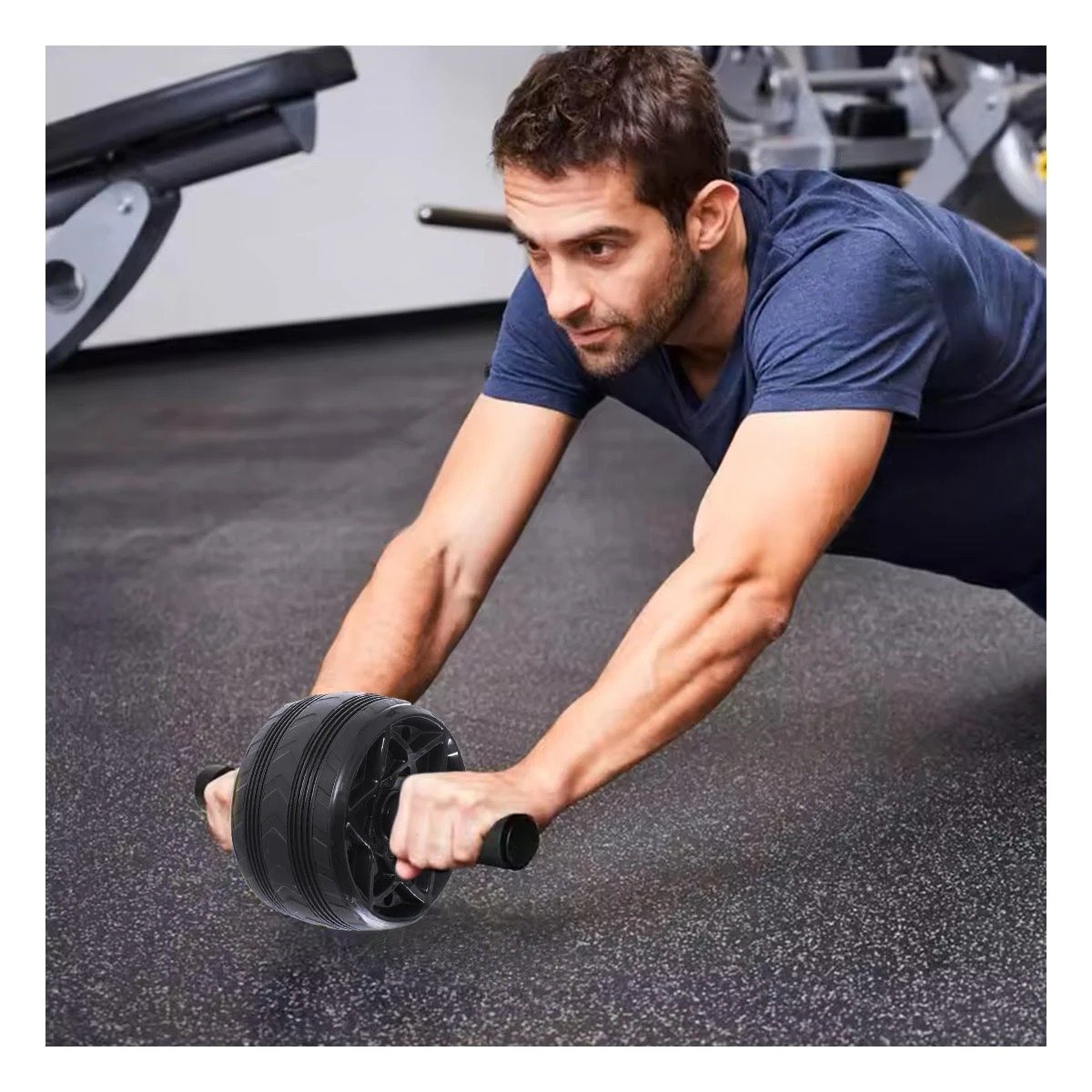 PACK2 RULO ABDOMINAL DOBLE PARA SESIONES DE FUERZA Y EQUILIBRIO NEGRO - 5