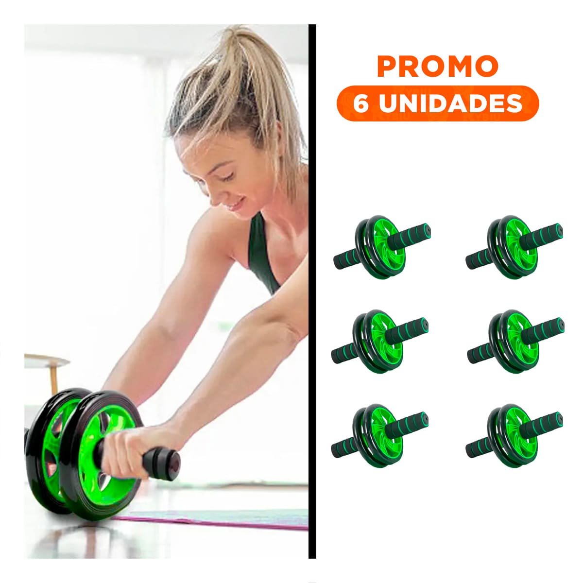 PACK6 RODANTE CON ASAS COMODAS Y TAPETE PARA ENTRENAMIENTO VERDE - 1