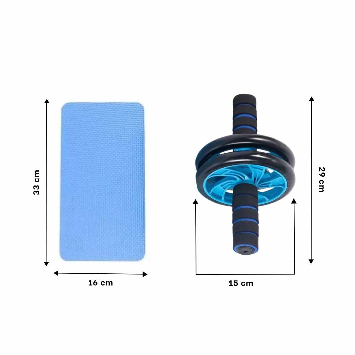 PACK4 ACCESORIO FITNESS PARA TRABAJO FUNCIONAL EN ABDOMEN CON TAPETE CELESTE - 4
