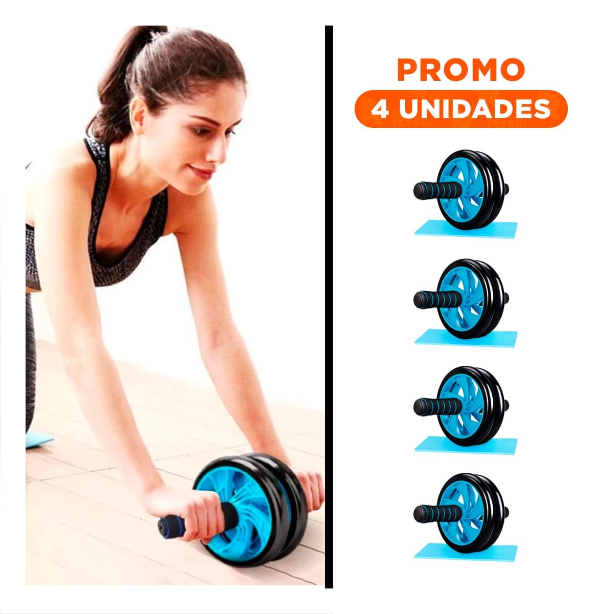 PACK4 ARO PARA TRABAJO INTENSO DE CORE EN CASA Y TAPETE CELESTE Y+REGALO STICKER - 1