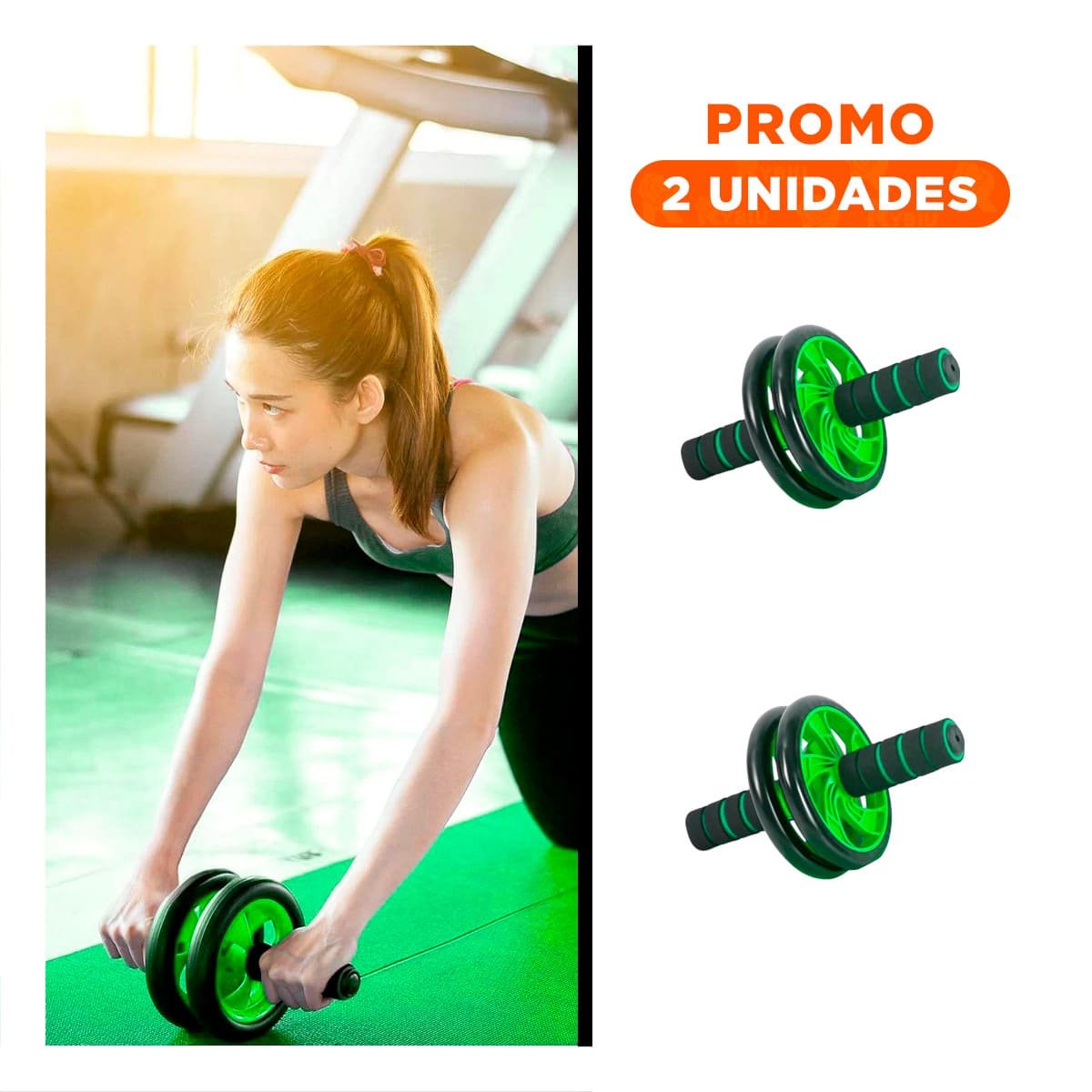 PACK2 ARO ABDOMINAL DOBLE CON TAPETE PROTECTOR PARA RUTINAS CELESTE - 1
