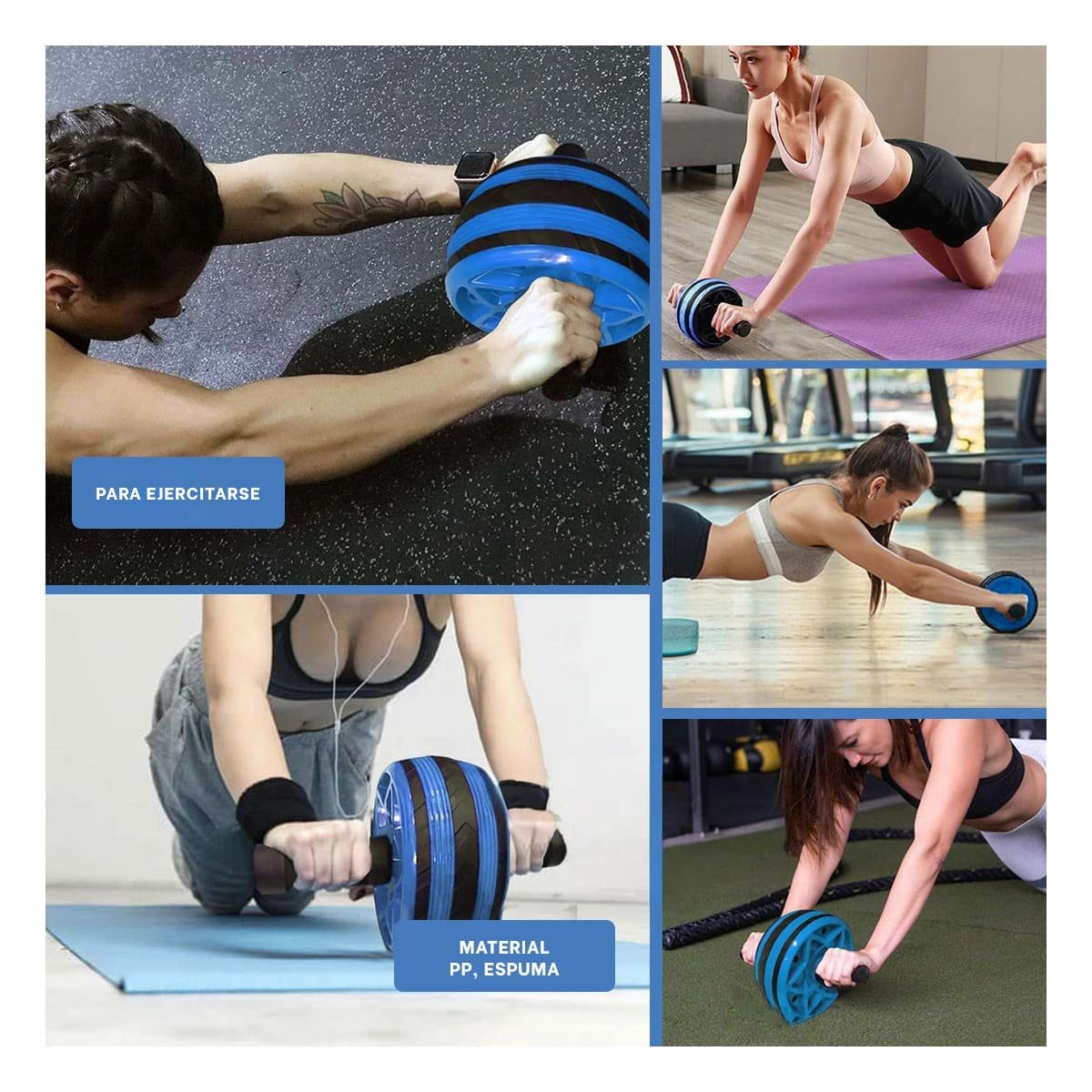 PACK6 ANILLO RODANTE CON ASAS COMODAS PARA ENTRENAMIENTO DIARIO AZUL Y+PAPEL REGALO - 3