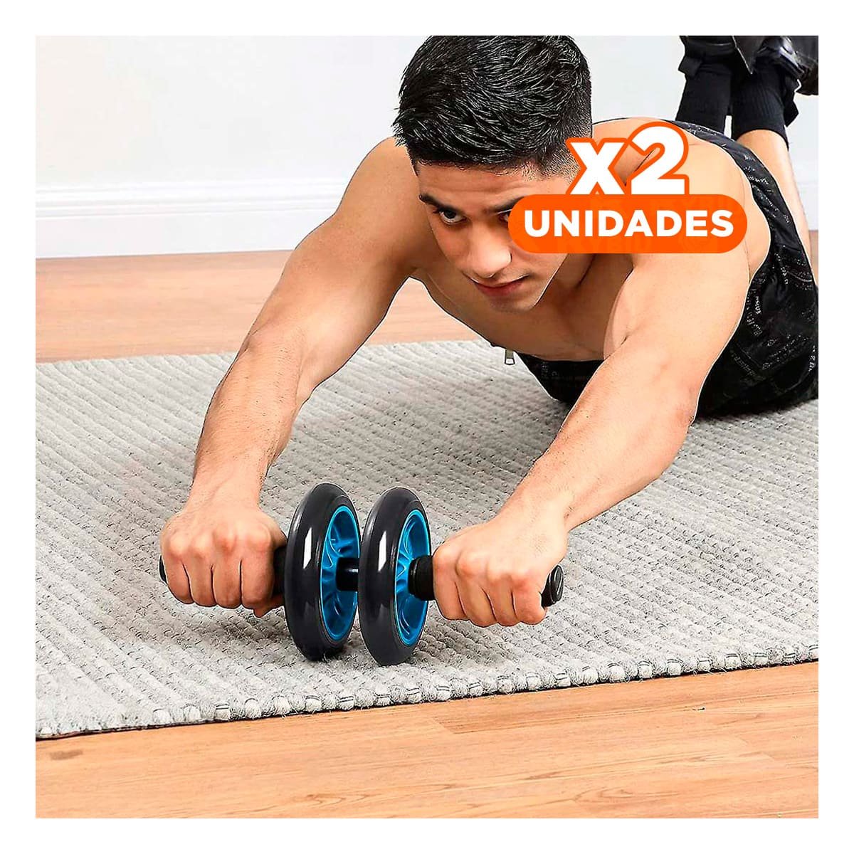PACK2 ACCESORIO DE ENTRENAMIENTO PARA ABDOMEN EN CASA CELESTE Y+REGALO STICKER - 1