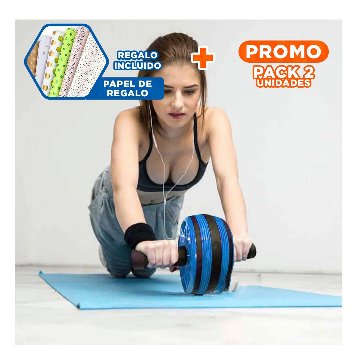 PACK2 RUEDIN QUE FORTALECE MUSCULOS Y POSTURA DURANTE RUTINA DIARIA AZUL Y+PAPEL REGALO - 1