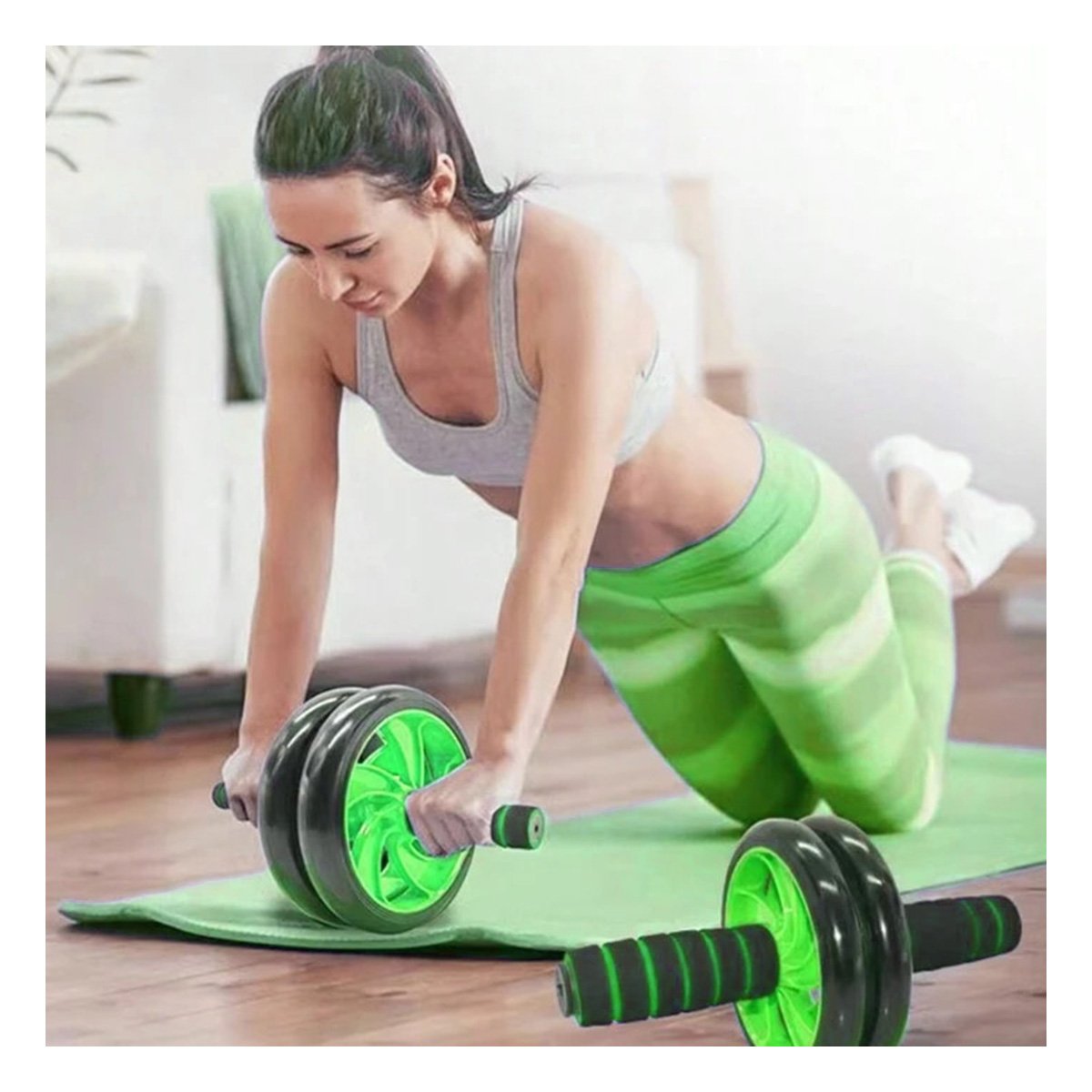 PACK2 ARO DE EJERCICIO CON TAPETE PARA ABDOMEN Y BRAZOS CELESTE Y+REGALO STICKER - 5
