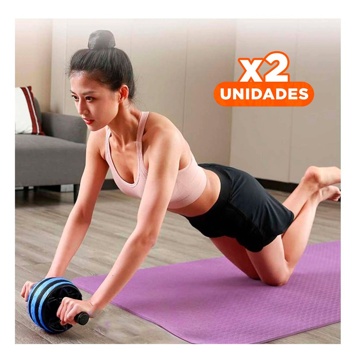 PACK2 RUEDIN CON ASAS COMODAS PARA EJERCICIOS DE CORE Y BRAZOS AZUL Y+REGALO STICKER - 1